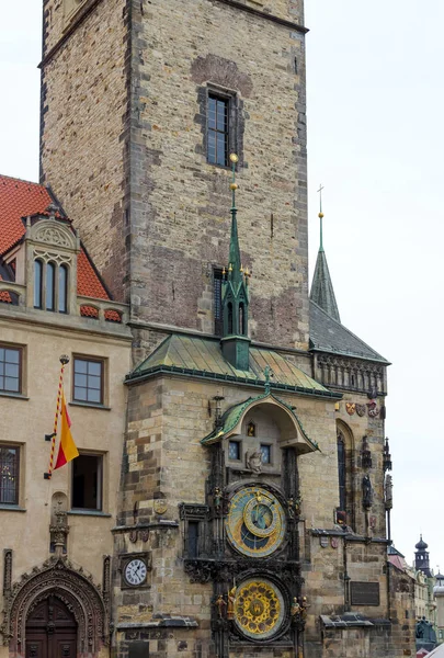 The medieval astronomical clock in the Old Town square in Prague — Stock Photo, Image