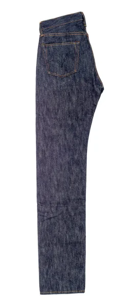 Jeans azul escuro em um fundo branco — Fotografia de Stock