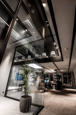Krasnodar, Rusya - 19 Kasım 2019. Modern ofis tasarımı. Kre