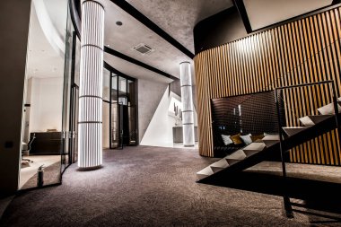 Krasnodar, Rusya - 19 Kasım 2019. Modern ofis tasarımı. Kre