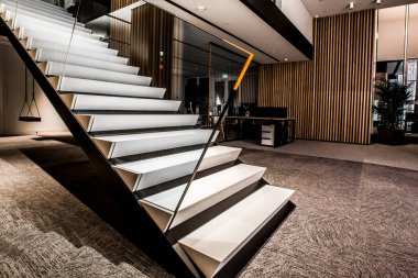 Krasnodar, Rusya-19 Kasım 2019. Basamaklı bir merdiven