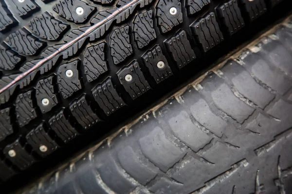 Winter car tires with spikes — Stock Photo, Image