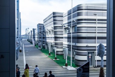 Sochi, Rusya - 3 Ocak 2018. Modern mimari yapı