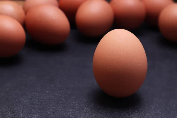 Chicken Eggs Black Textured Background — Stock Photo, Image