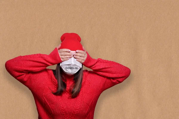 Mujer Enmascarada Protección Contra Virus Prevención Tratamiento Enfermedades Virales — Foto de Stock