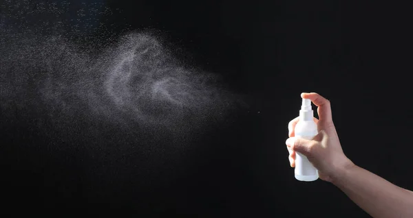 Spray Fertőtlenítő Kezelés Pandémiás Vírus Covid — Stock Fotó