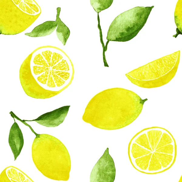 Padrão Limão Sem Costura Fundo Branco — Fotografia de Stock