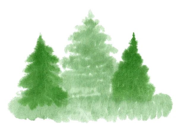 水彩画圣诞树设计的背景摘要 — 图库照片