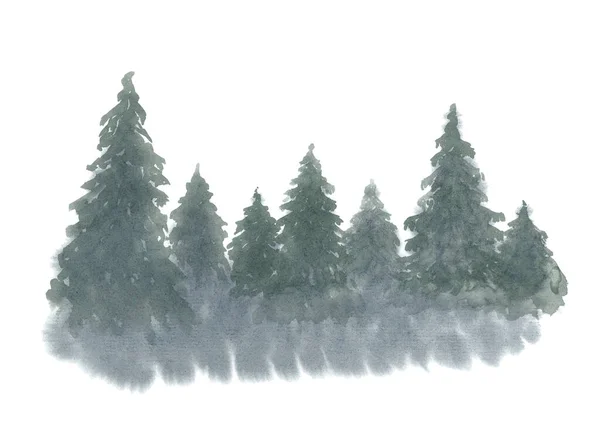 Aquarell Weihnachtsbäume Abstrakter Hintergrund Für Design — Stockfoto