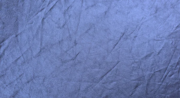 Зморщена Яскраво Синя Срібна Тканина Текстура Фону Дизайну — стокове фото