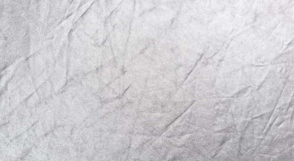 Зморщена Біла Срібна Тканина Текстура Фону Дизайну — стокове фото