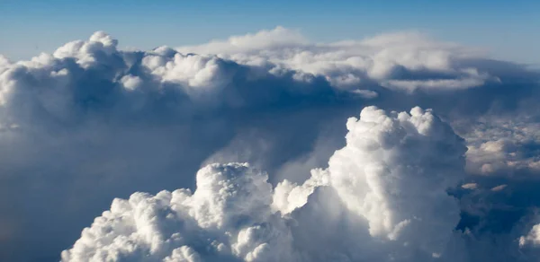 Wolken Bovenaanzicht Van Het Vliegtuig Hemels Landschap — Stockfoto