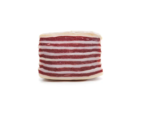 Bacon på hvid - Stock-foto