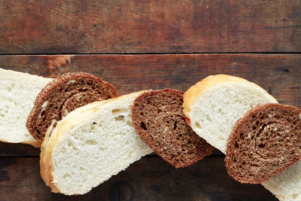 Sliced Bread On Wood — Stock Photo, Image