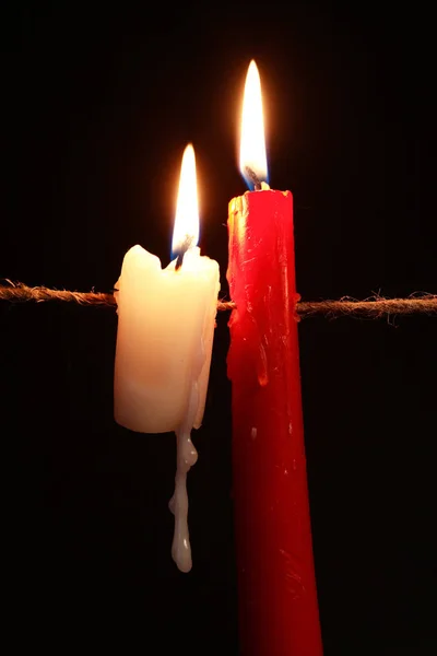 Velas na corda — Fotografia de Stock