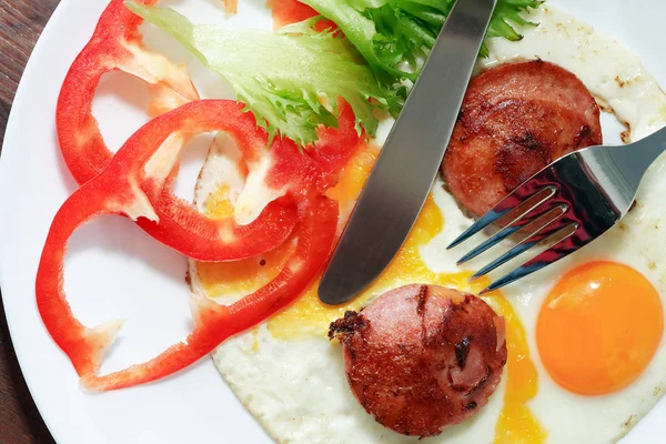 Fried Eggs With Bacon — Stock Photo, Image