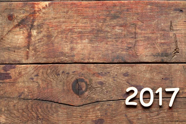 Inscrição de 2017 em madeira — Fotografia de Stock