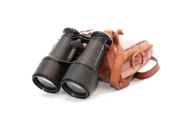 Old Binoculars With Case — Stock Photo, Image