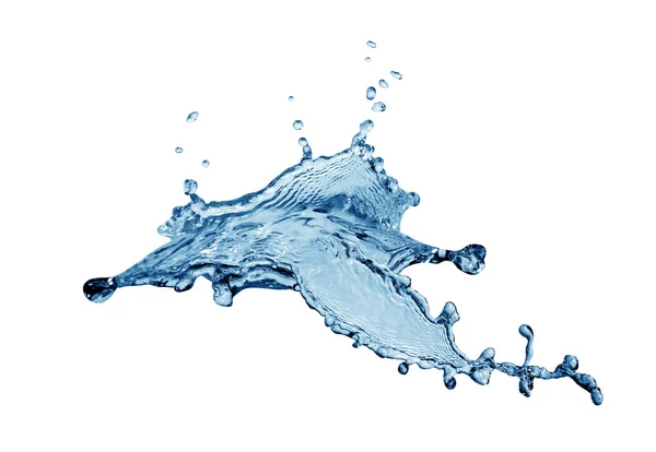 Schöne Abstrakte Blaue Wasserspritzer Auf Weißem Hintergrund — Stockfoto