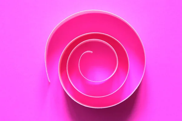 One Purple Spiral Made Paper Pink Background — Stock Photo, Image