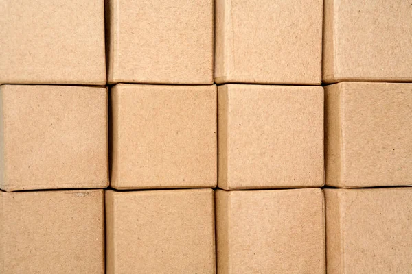 Stack Cardboard Cubes Closeup Background — Stock Photo, Image