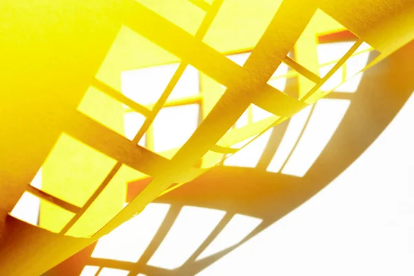Composición Abstracta Corte Papel Amarillo Con Sombra — Foto de Stock