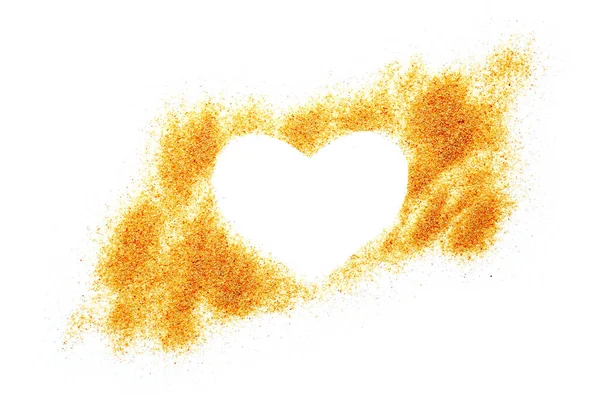 Символ Сердца Песка Белом Фоне — стоковое фото