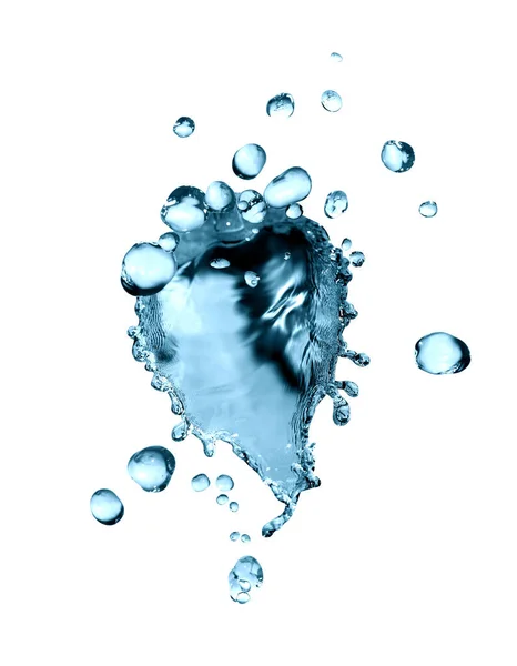 白い背景に素敵な抽象的な青い水が落ちる — ストック写真