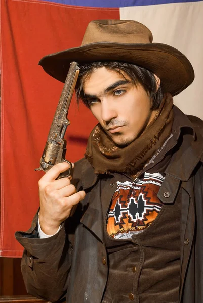 Uomo in abiti da cowboy — Foto Stock