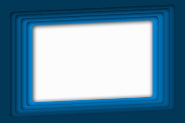 Yamulmuş yuvarlak dikdörtgen çerçeve mavi tonlarda