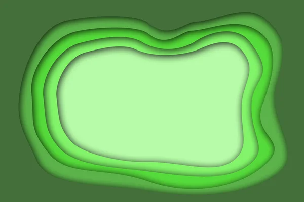 Gebogen Abstract Frame Met Gradiënt Schaduwen Groene Tinten — Stockfoto