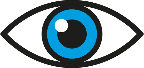 Eenvoudig Oog Pictogram Geïsoleerd Witte Achtergrond Vector — Stockvector