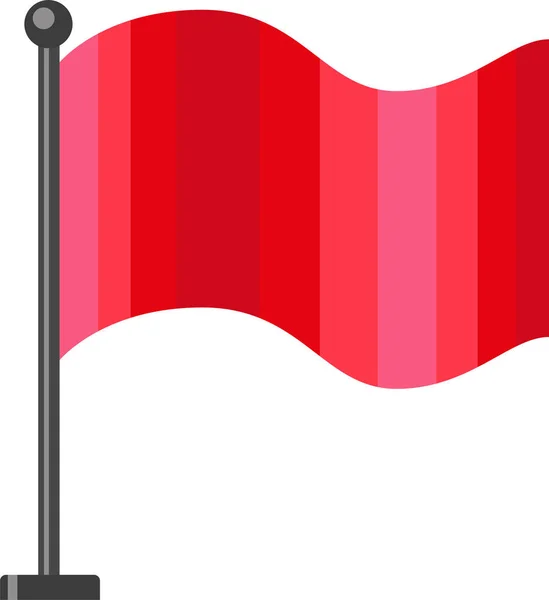 Illustrierte Flagge Auf Halter Isoliert Über Weißem Hintergrund — Stockvektor
