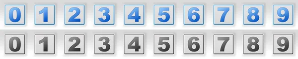 Square Buttons Digits Set Grey Gradient — Stock Photo, Image