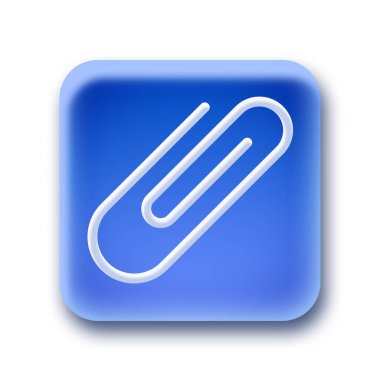 Mavi yuvarlak köşeli kare düğme beyaz arkaplan üzerinde izole