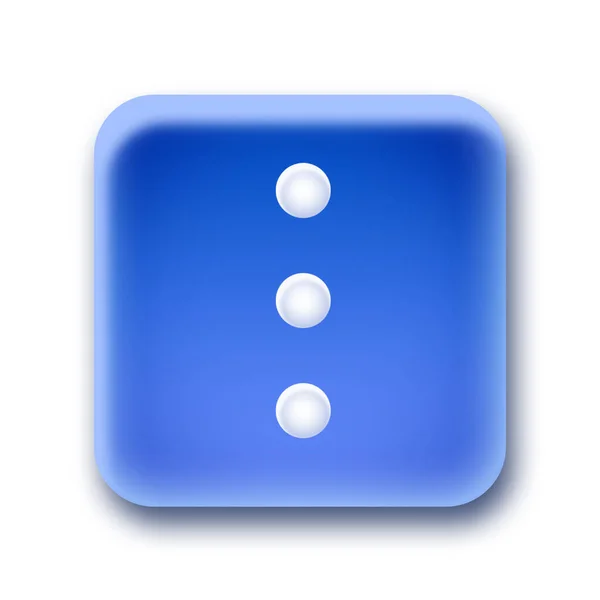 Azul Cantos Arredondados Botão Quadrado Isolado Sobre Fundo Branco — Fotografia de Stock