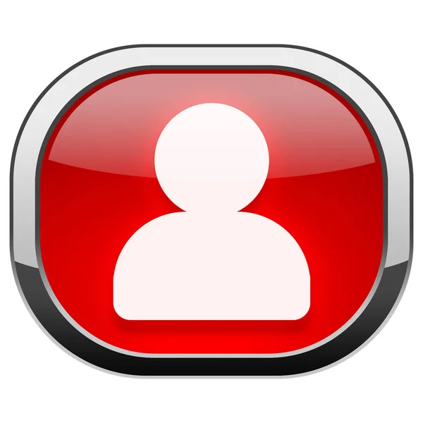 白い背景に隔離された赤い丸みを帯びた角の正方形のボタン — ストック写真
