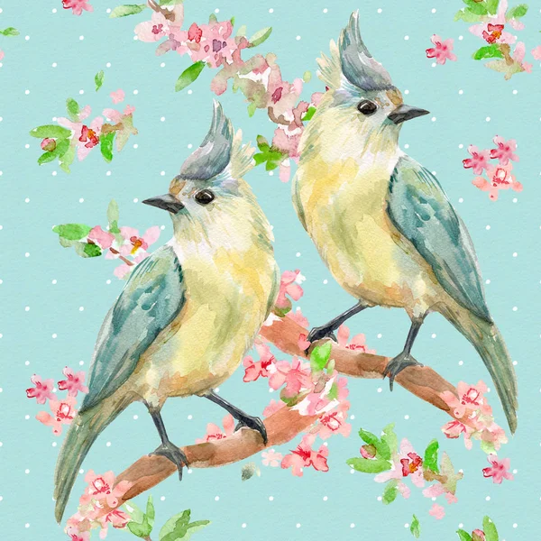 lovely birds on flowering twigs.