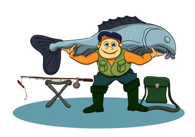 mutlu balıkçı bir