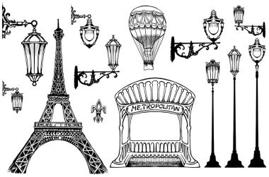 Paris ayrıntıları-ışıklar Paris kez bakıldı 