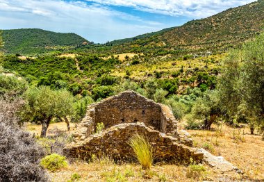 Ruins of an old building. The eastern part of Peloponnese, Greece.