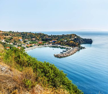 Coast of the Aegean Sea, Peloponnese. Near Leonidio, view of Sampatiki.