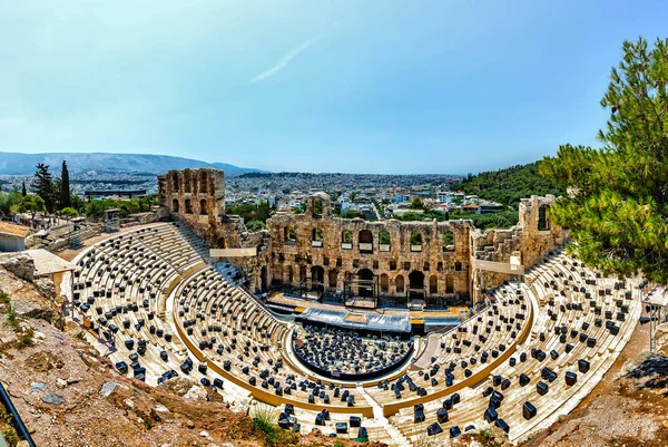 Herodes Atticus Odeon Acropolis Atina Yunanistan Güneybatı Yamacında Bulunan Bir — Stok fotoğraf