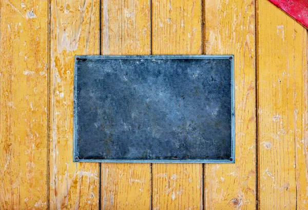 Steel Plate Wooden Wall — Stock Photo, Image