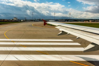 Moscow, Russia - June 5, 2018, Sheremetyevo airport. The plane is on the runway.