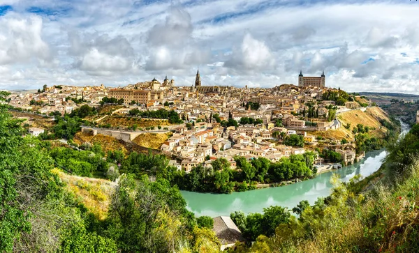 Vista Panorámica Histórica Ciudad Toledo Con Río Tajo España — Foto de Stock