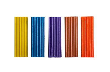 Bright multi-colored plasticine. Isolated on white.