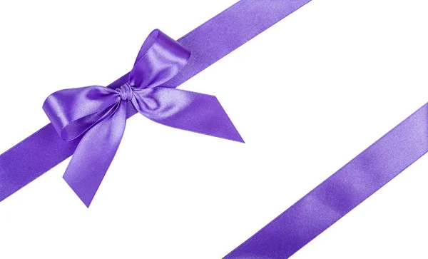 Lilac Bow Ribbon Isolated White Background — 图库照片