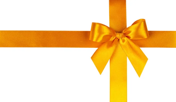 Yellow Bow Ribbon Isolated White Background — Stock Photo, Image