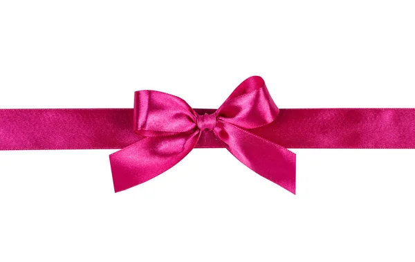 Pink Bow Ribbon Isolated White Background — 图库照片